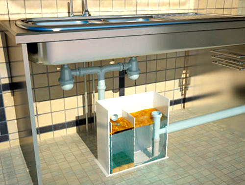 Устройство и место монтажа жироуловителя под раковину