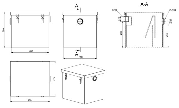Чертеж устройства жироуловителя БИОзон